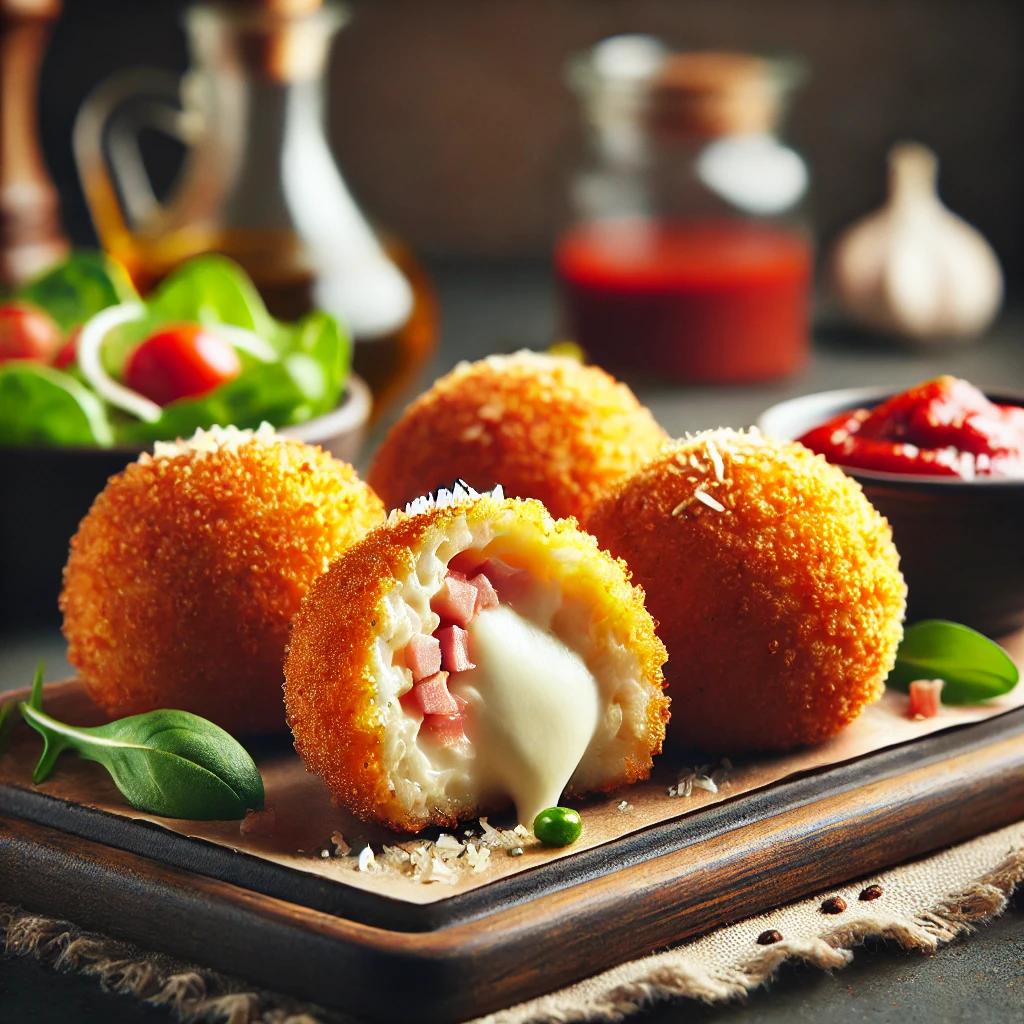 Arancini - chiftelute de orez cu bacon si mozzarella