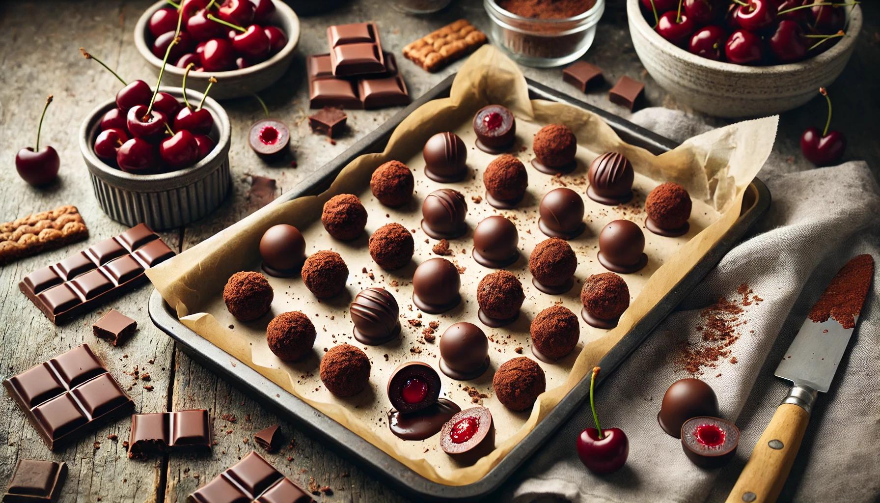 Bomboane de ciocolata cu visine delicioase