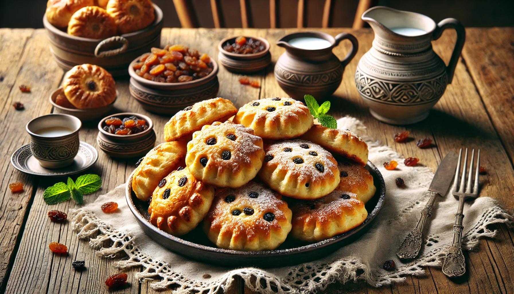 Branzoaice - placinte cu branza dulce si stafide