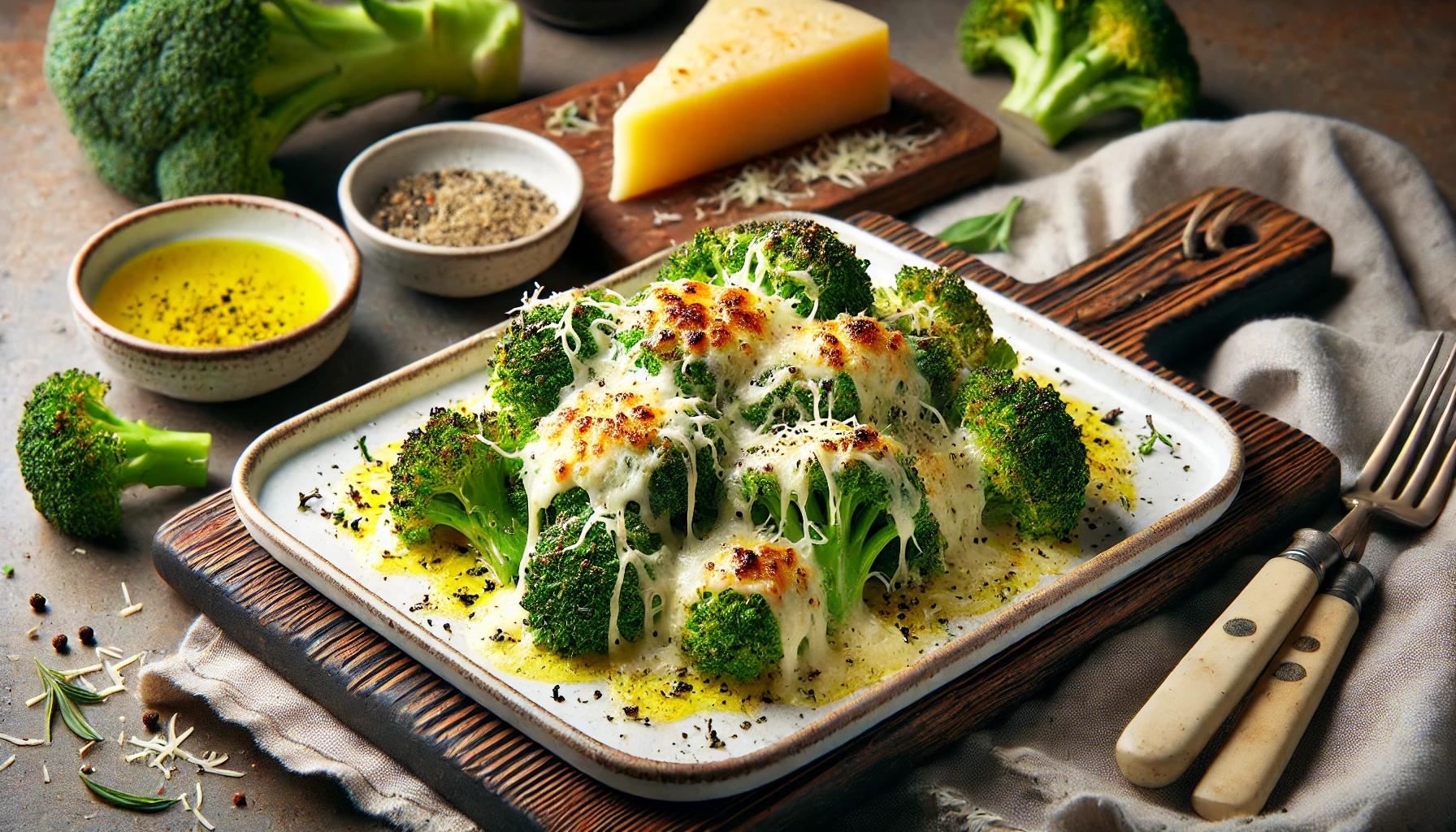 Broccoli la cuptor cu branza - reteta rapida si sanatoasa
