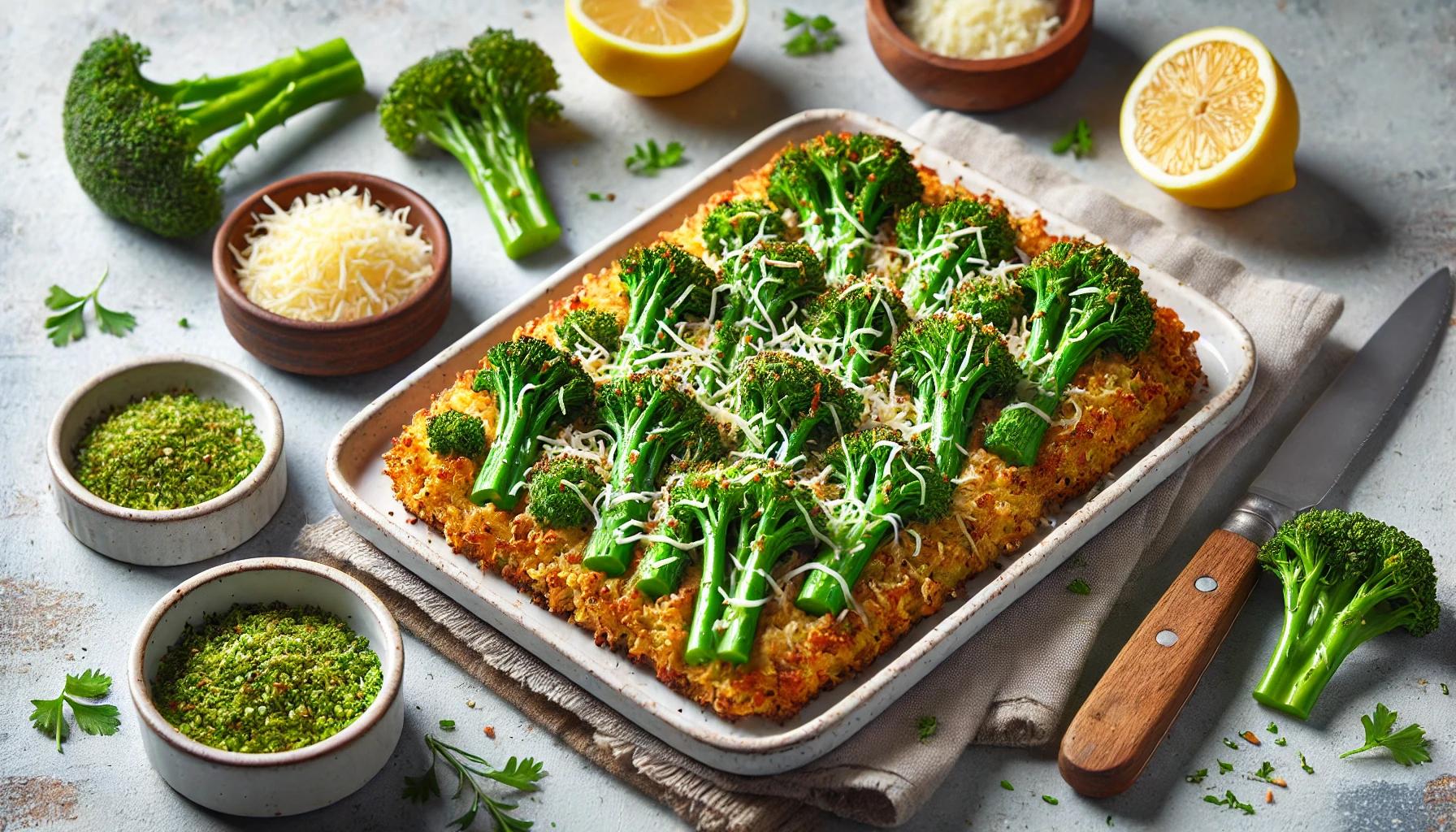 Broccolini cu branza in crusta crocanta - Reteta simpla