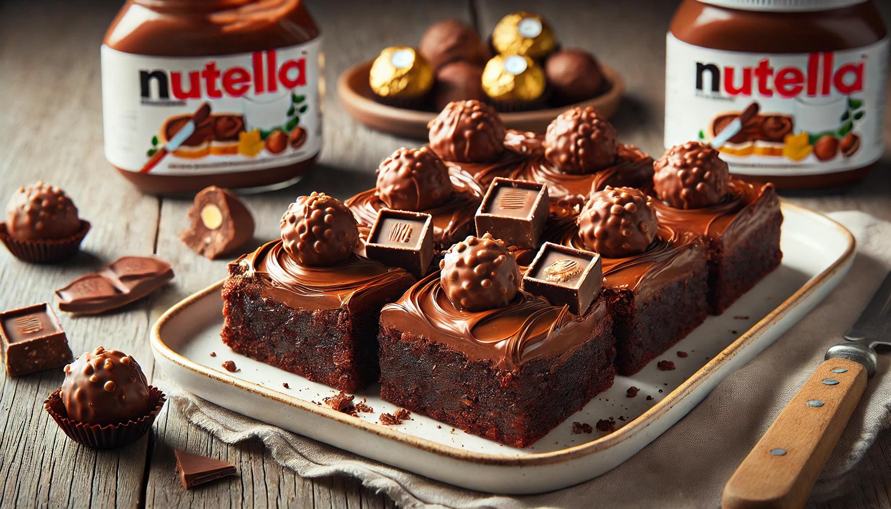 Brownies cu Nutella și Ferrero