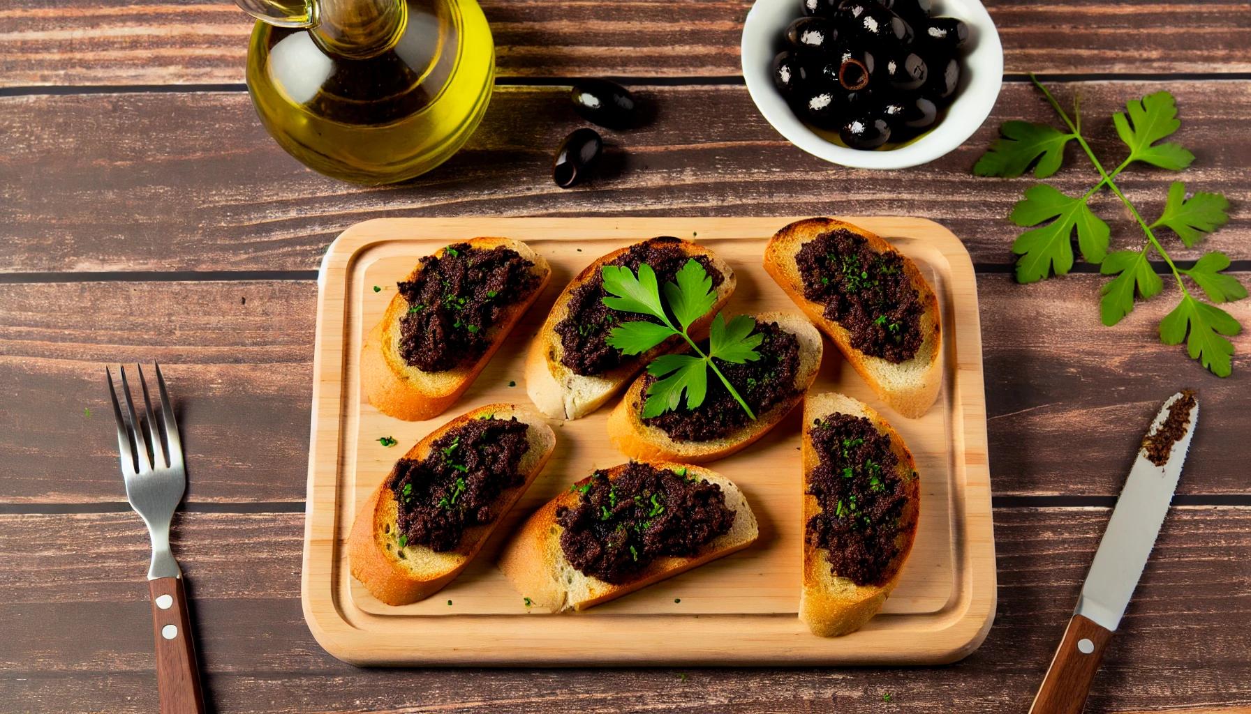 Bruschete cu sos Tapenade