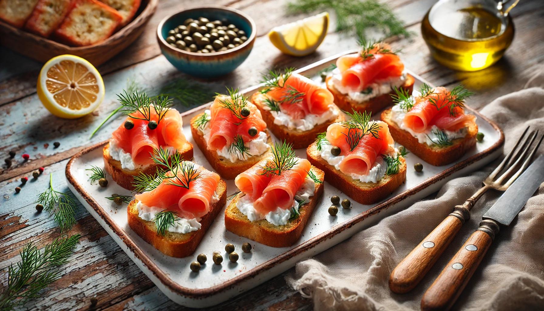 Bruschette cu Somon si Mascarpone
