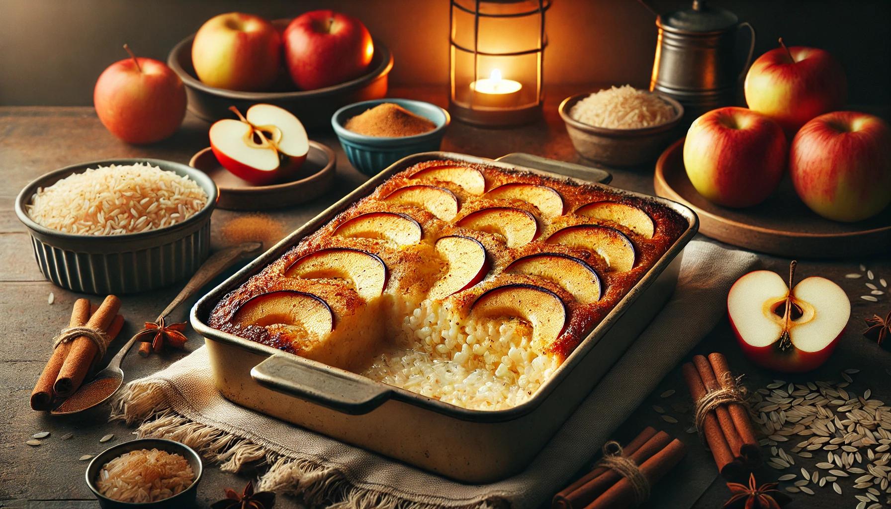 Budinca de orez cu mere la cuptor - desert sanatos si gustos