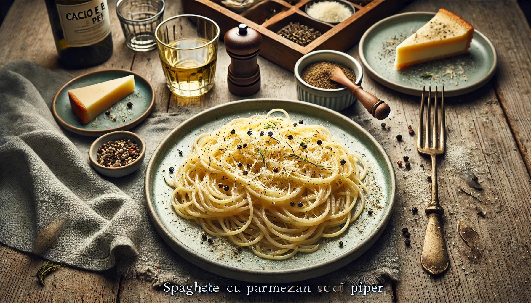 Cacio e Pepe (Spaghete cu parmezan si piper)