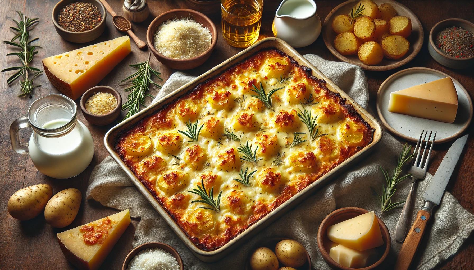 Cartofi quattro formaggi la cuptor - reteta delicioasa