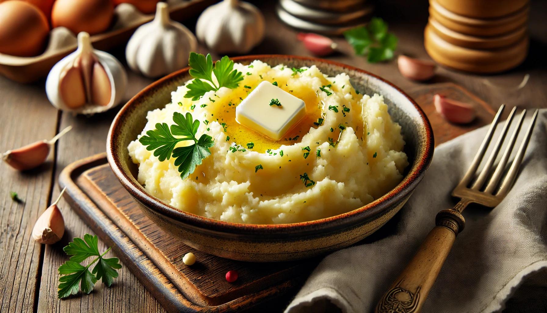 Cartofi zdrobiti cu unt si usturoi - reteta delicioasa