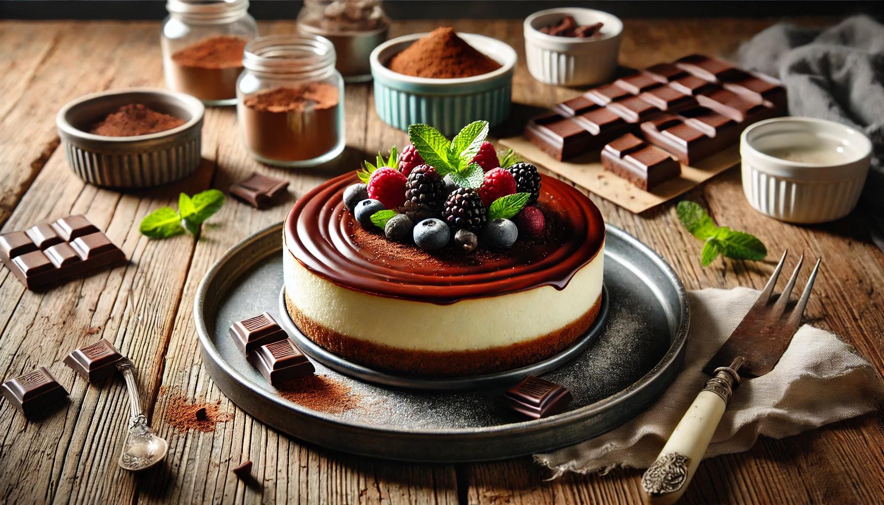 Cheesecake cu ciocolata la cuptor - Reteta simpla si gustoasa
