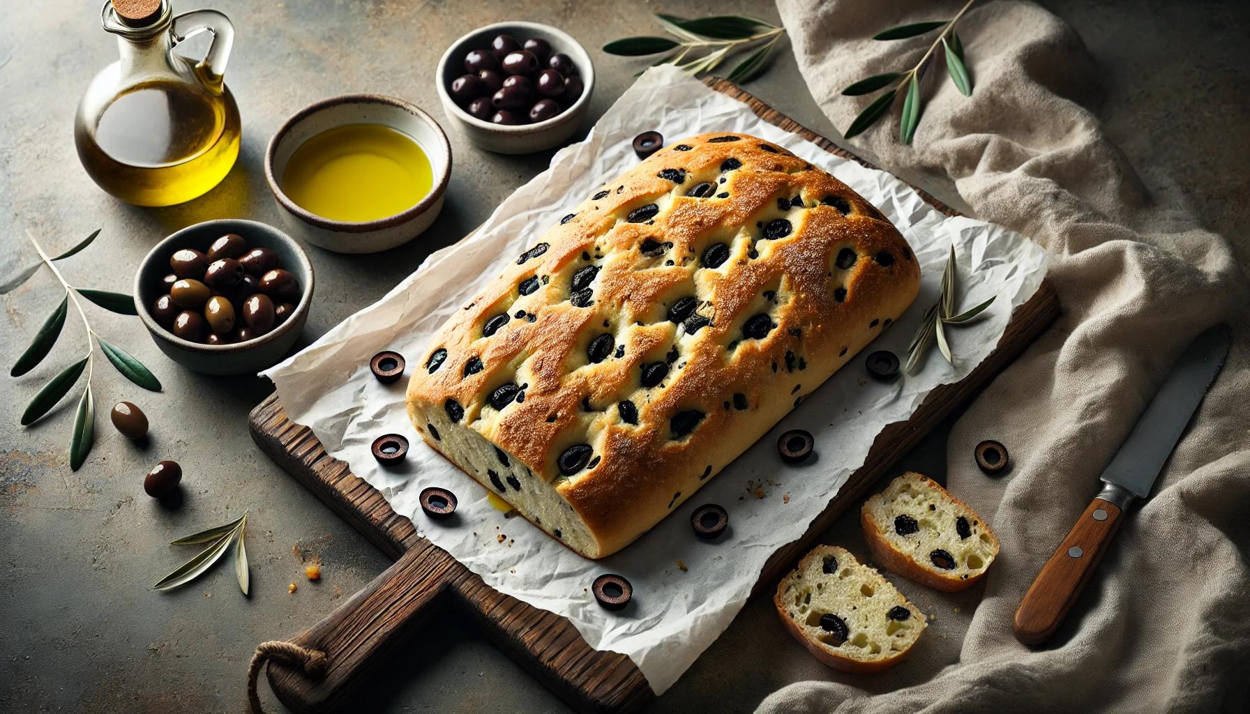 Ciabatta cu masline - reteta simpla si crocanta