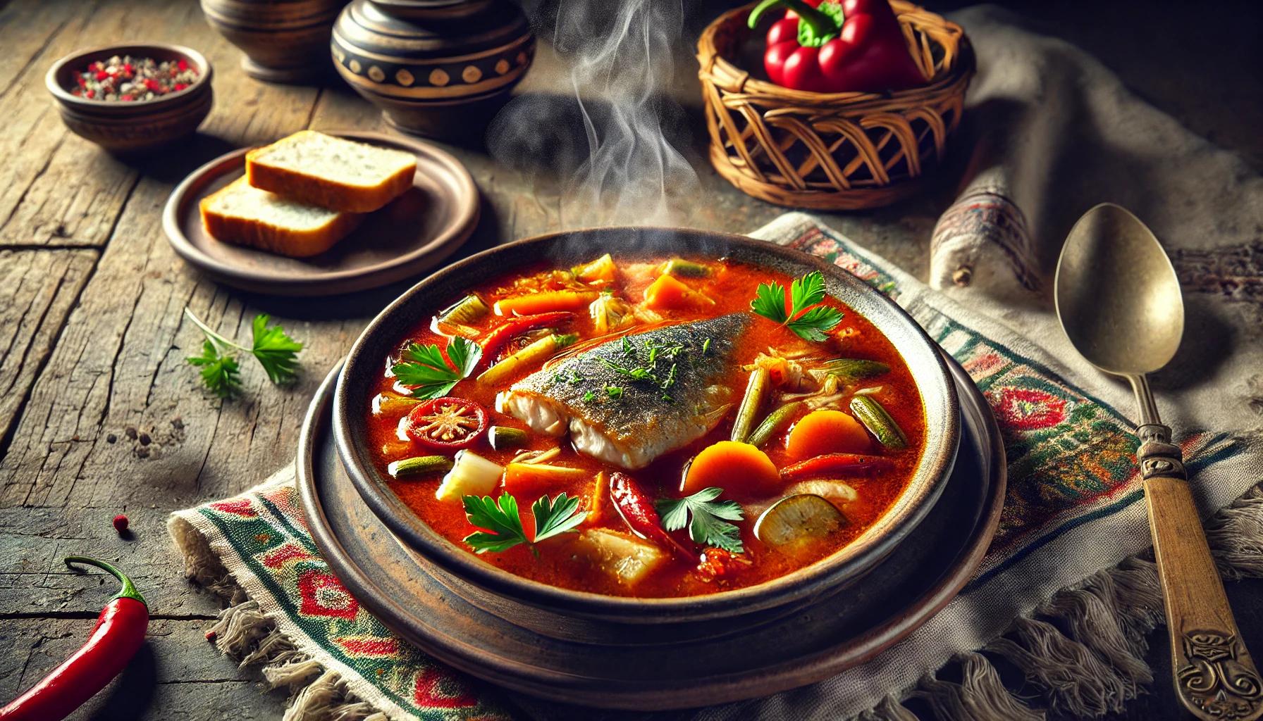 Ciorba de peste cu paprika - reteta ungureasca traditionala