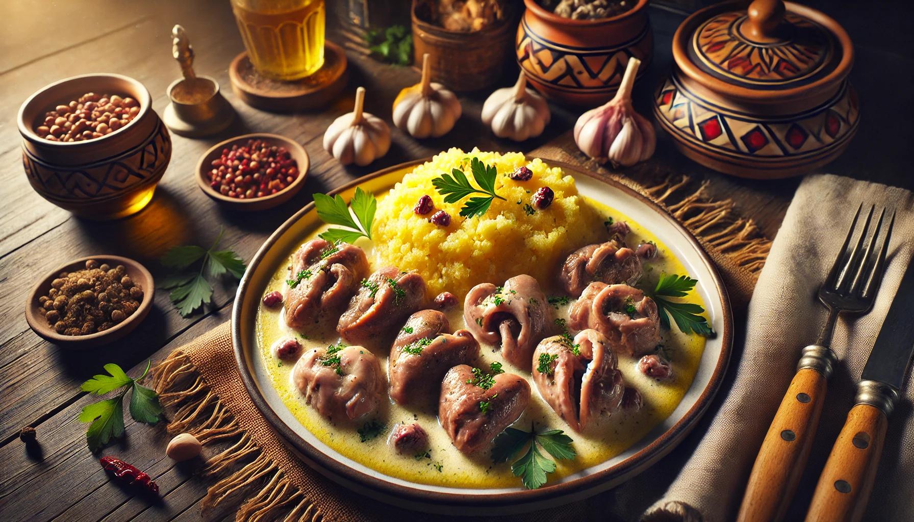 Ciulama din pipote si inimi de pui - reteta traditionala