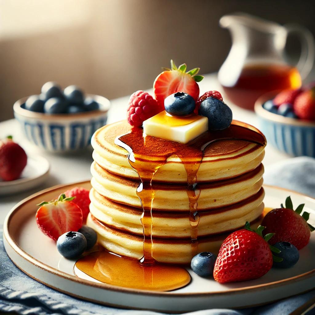 Clatite japoneze (pancakes) pufoase si delicioase
