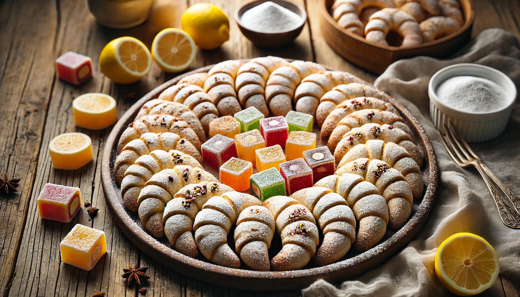 Cornulete de post cu rahat si apa minerala - reteta simpla