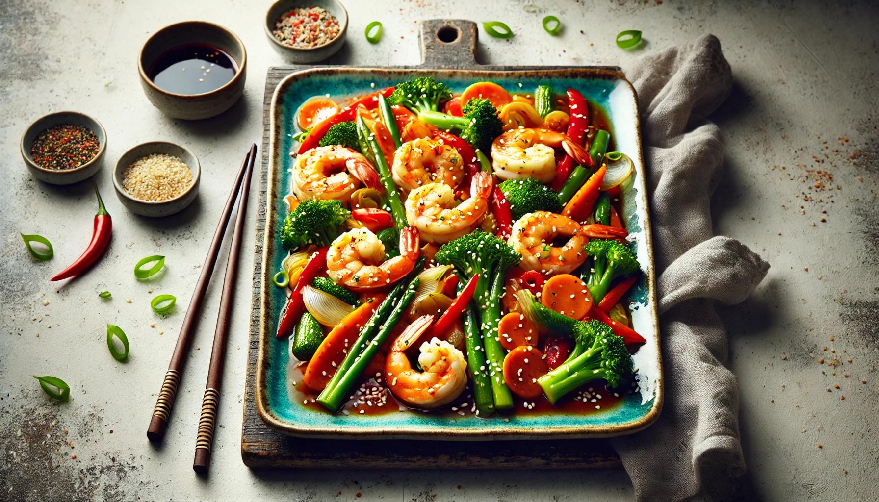 Creveti cu legume la wok - reteta asiatica delicioasa