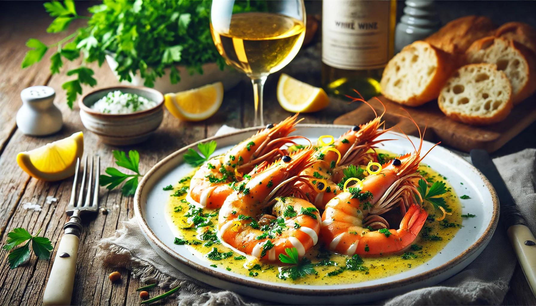 Creveti in Sos de Vin - Reteta Delicioasa