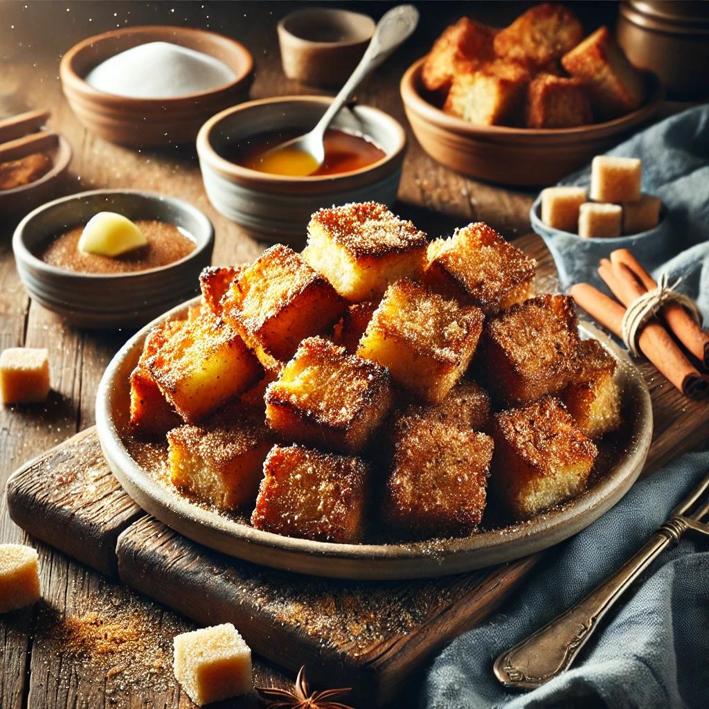 Crutoane dulci din cozonac - gustare rapida
