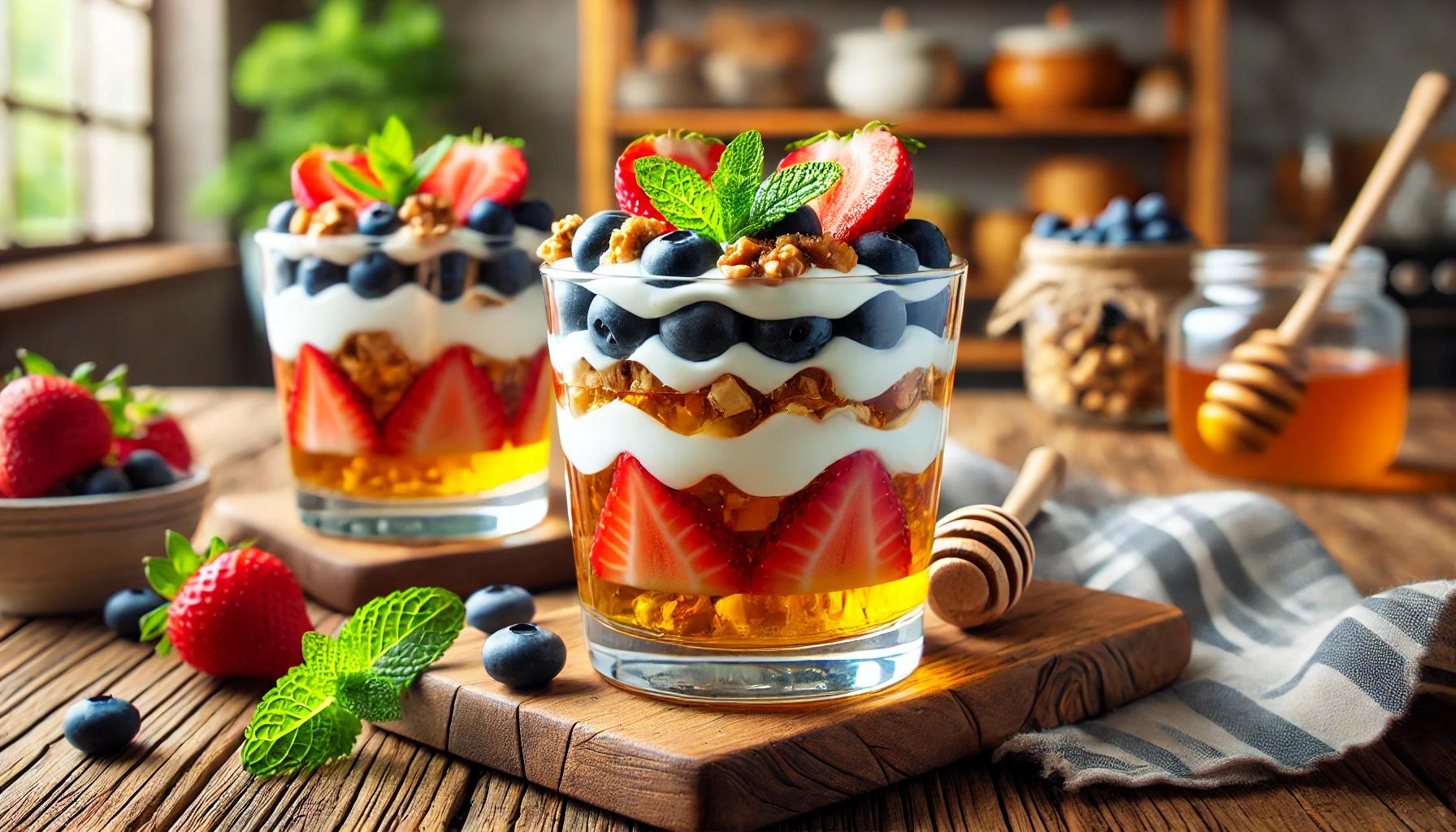 Deliciu cu Miere si Fructe - Reteta Usoara si Sanatoasa