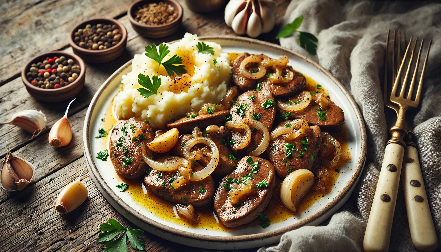 Ficatei de Pui cu Usturoi si Ceapa - Secretul unei Mese Delicioase