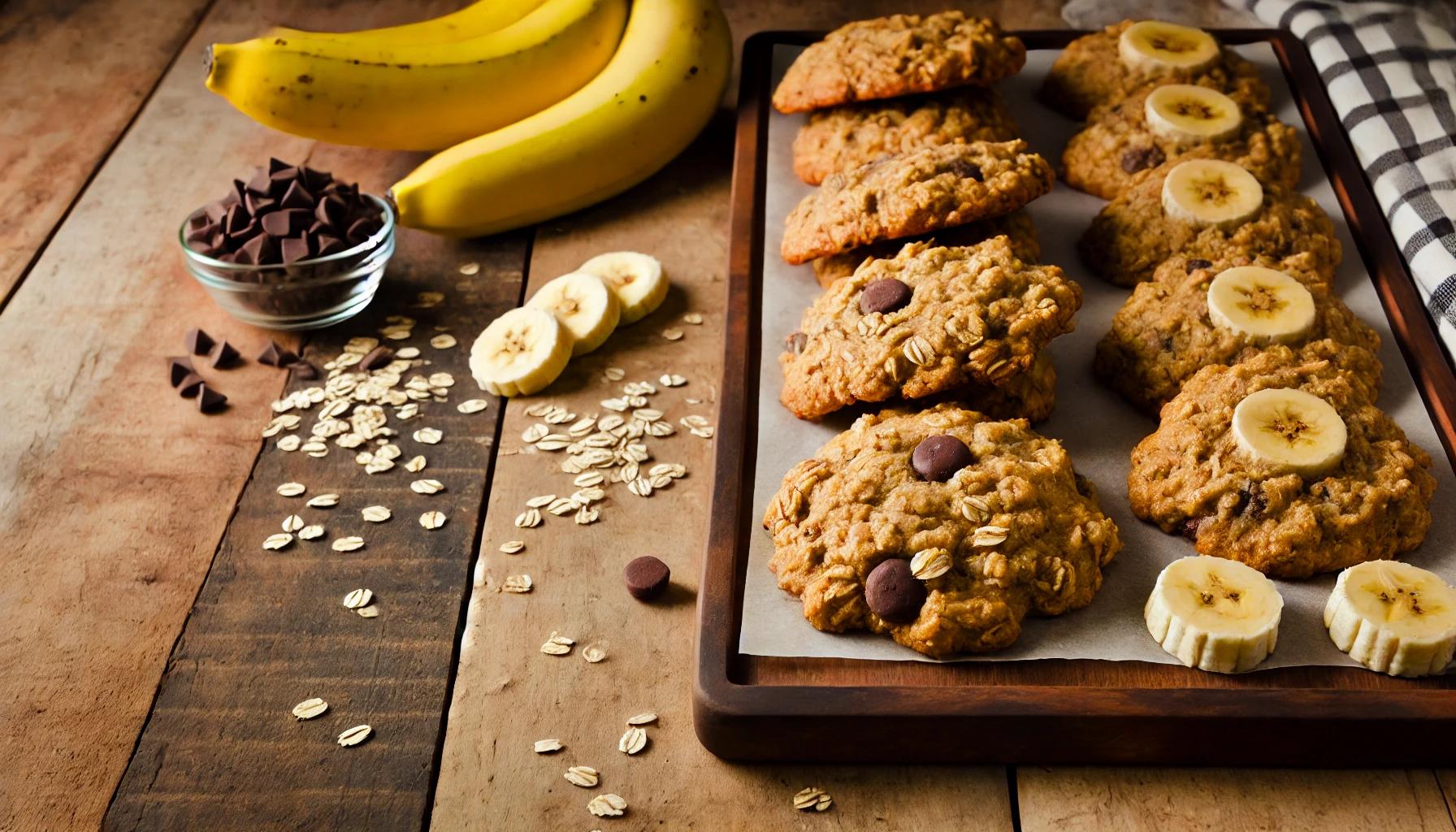 Fursecuri cu fulgi de ovaz, banane si ciocolata - Gustare delicioasa