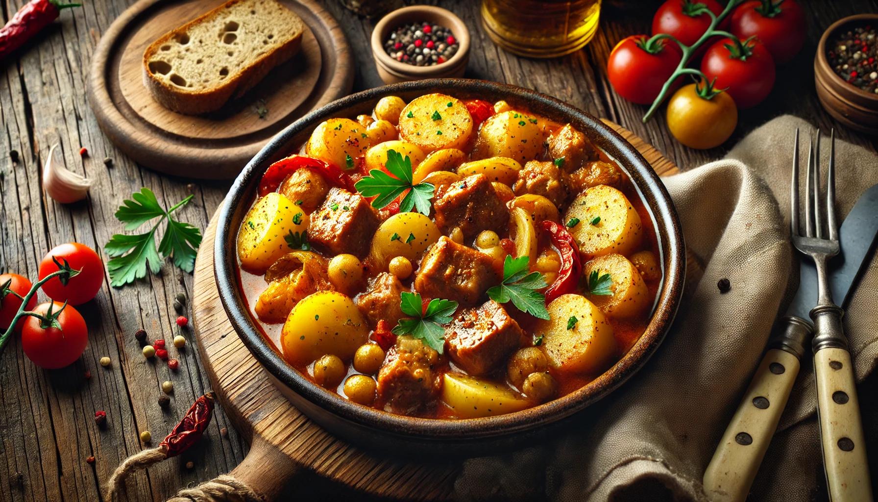 Gulas unguresc de porc cu cartofi - reteta autentica