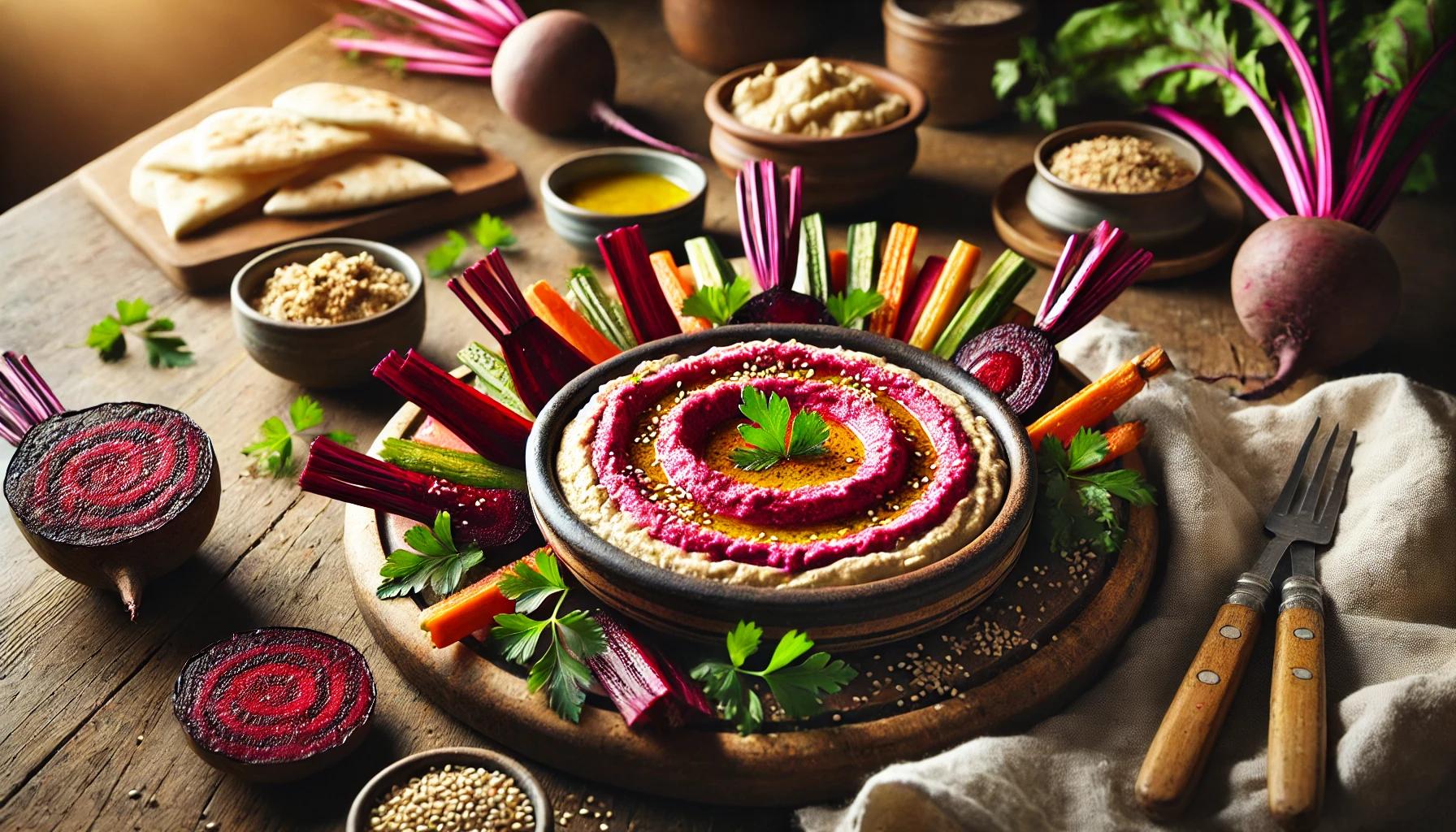 Hummus cu sfecla coapta (de post)