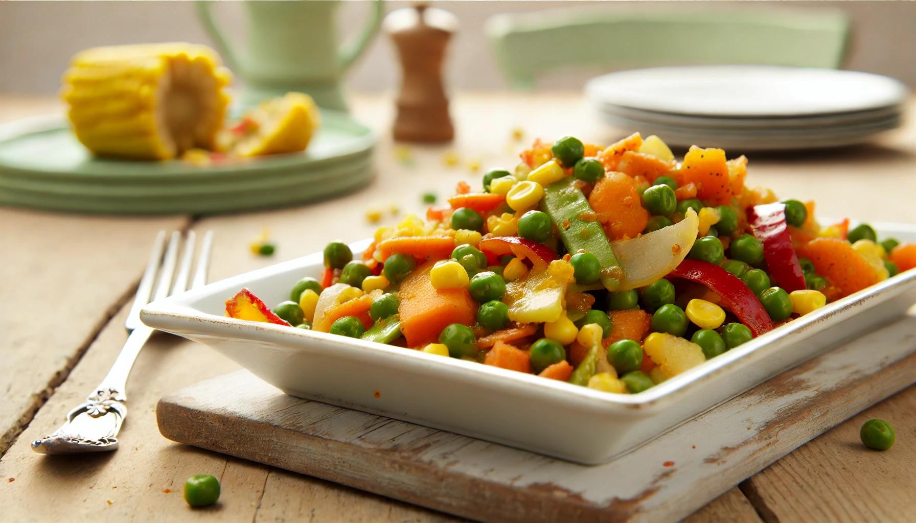 Legume mexicane congelate la tigaie - cu unt si usturoi