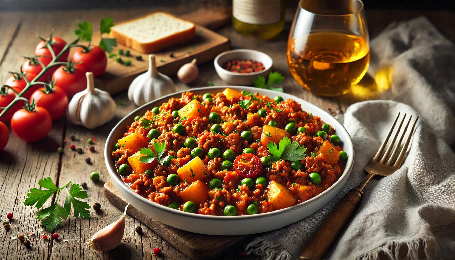 Mancare de mazare cu carne tocata - reteta consistenta