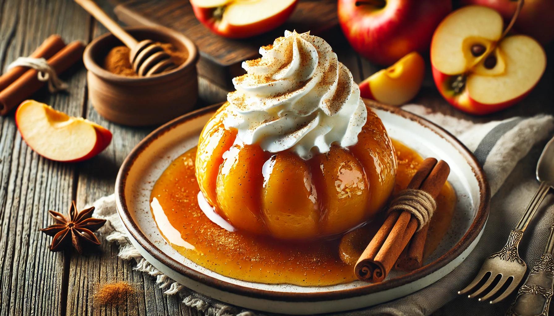 Mere caramelizate cu scortisoara si frisca