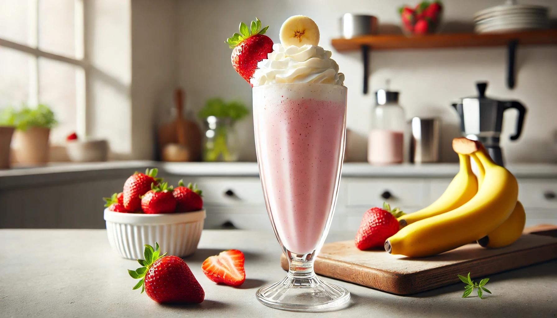 Milkshake de capsuni si banane - Reteta rapida si gustoasa