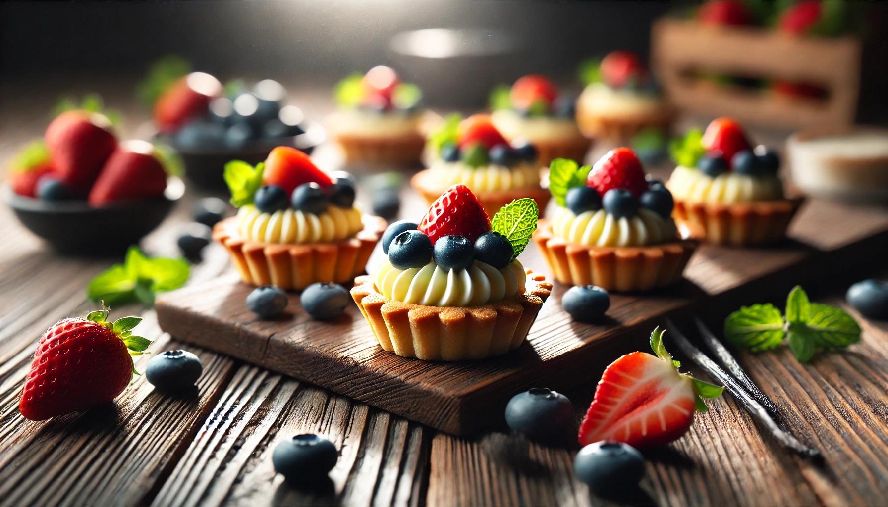 Mini tarte cu crema de vanilie