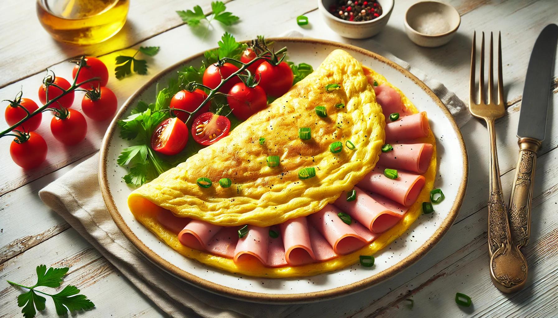 Omletă cu Șuncă și Cașcaval