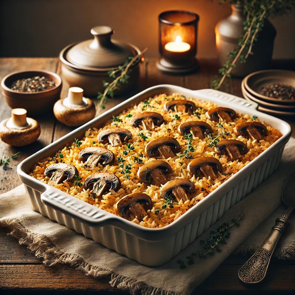 Orez cu ciuperci la cuptor - reteta simpla si delicioasa