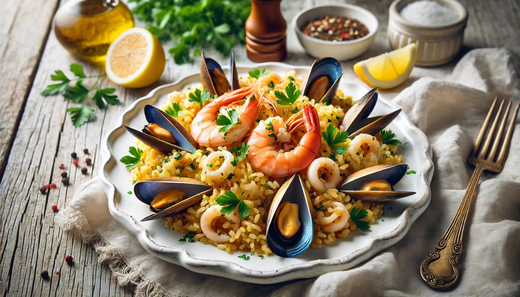 Orez cu fructe de mare - reteta mediteraneana