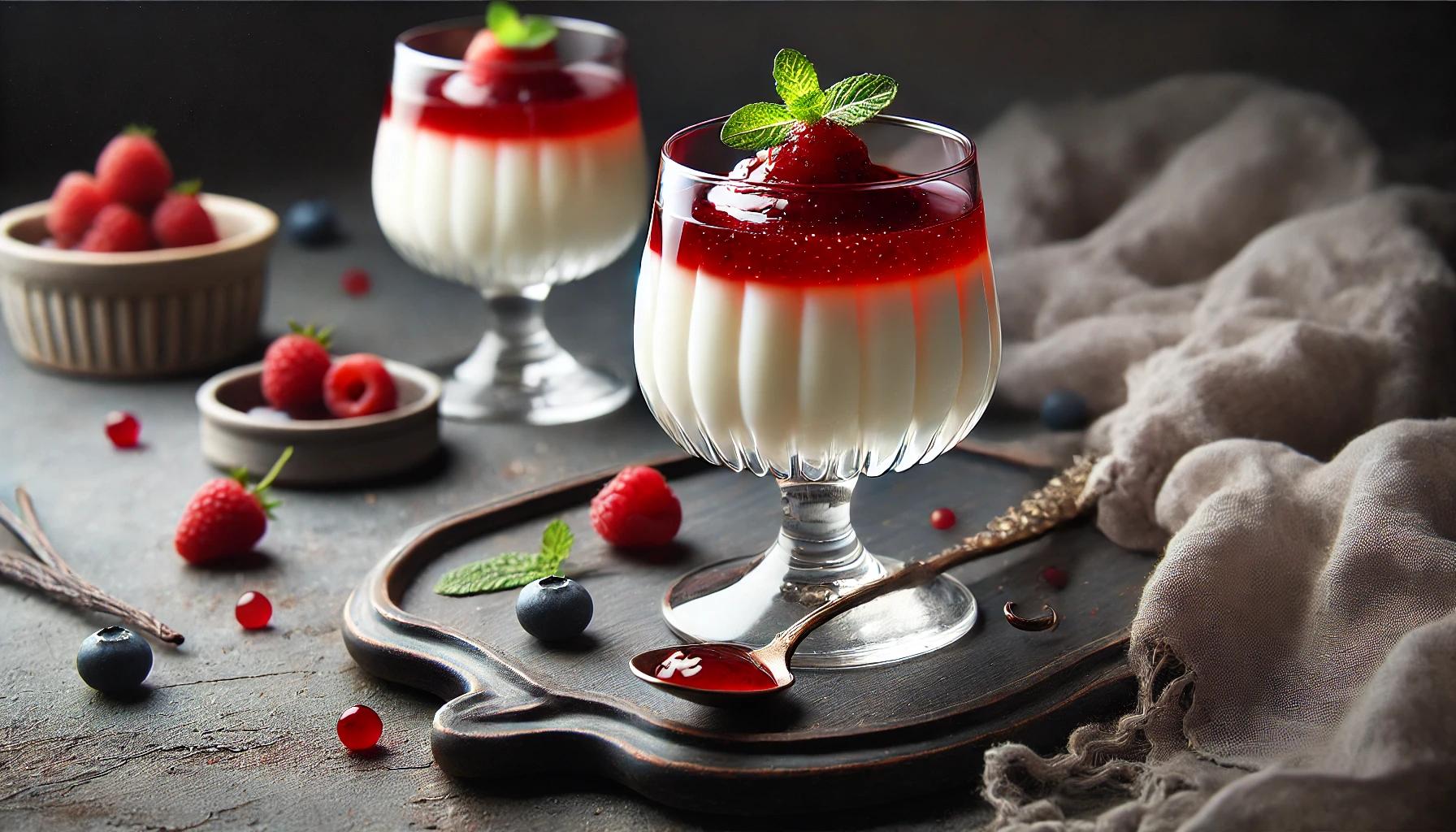 Panna cotta cu vanilie si dulceata - reteta italiana