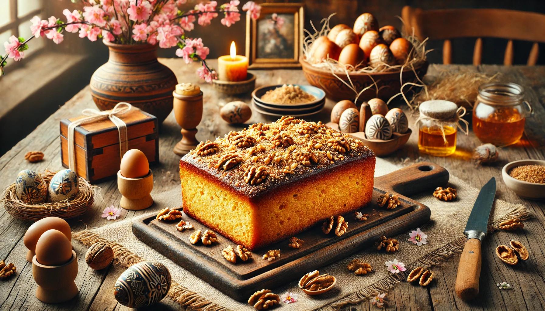 Pasca fara aluat cu nuca si miere - Desert gustos pentru Paste