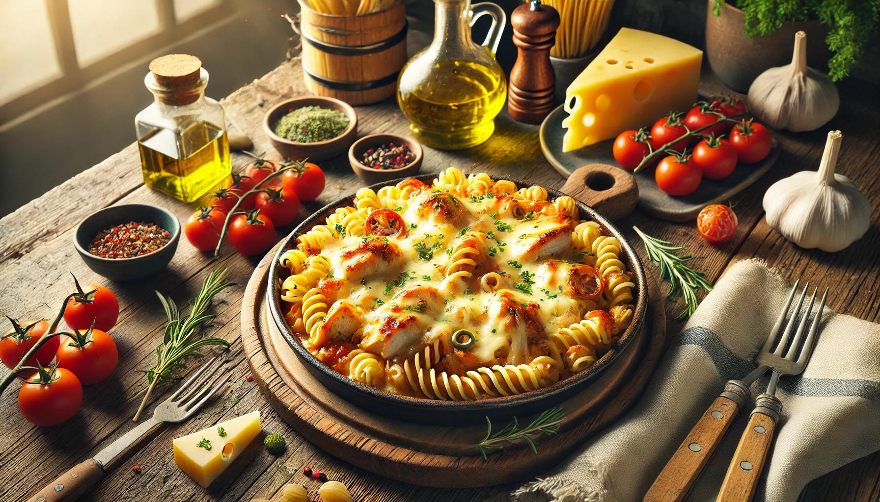Paste cu Pui si Cascaval la Cuptor - Simplu si Savuros