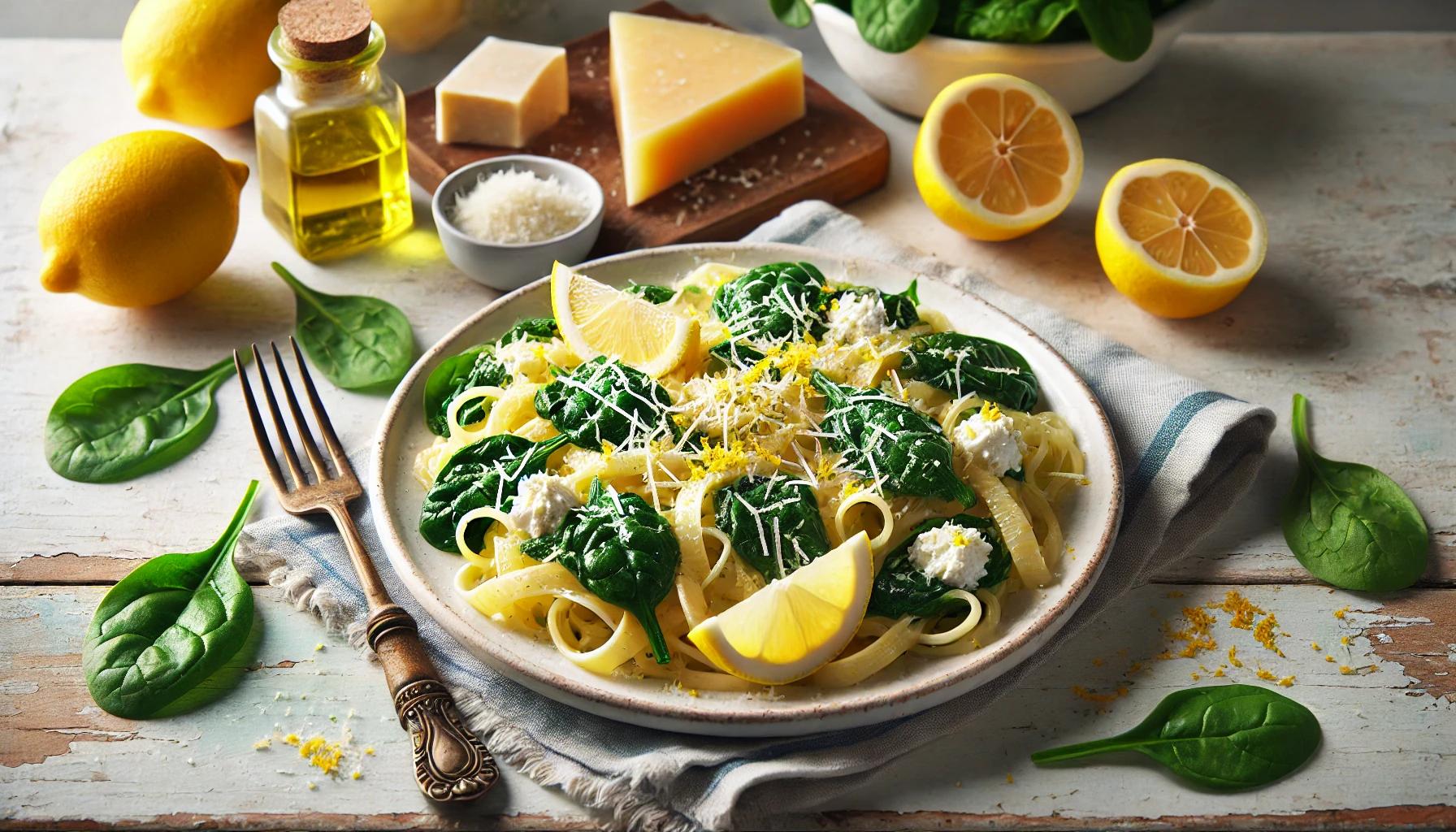 Paste cu spanac, ricotta si lamaie - Reteta usoara si aromata