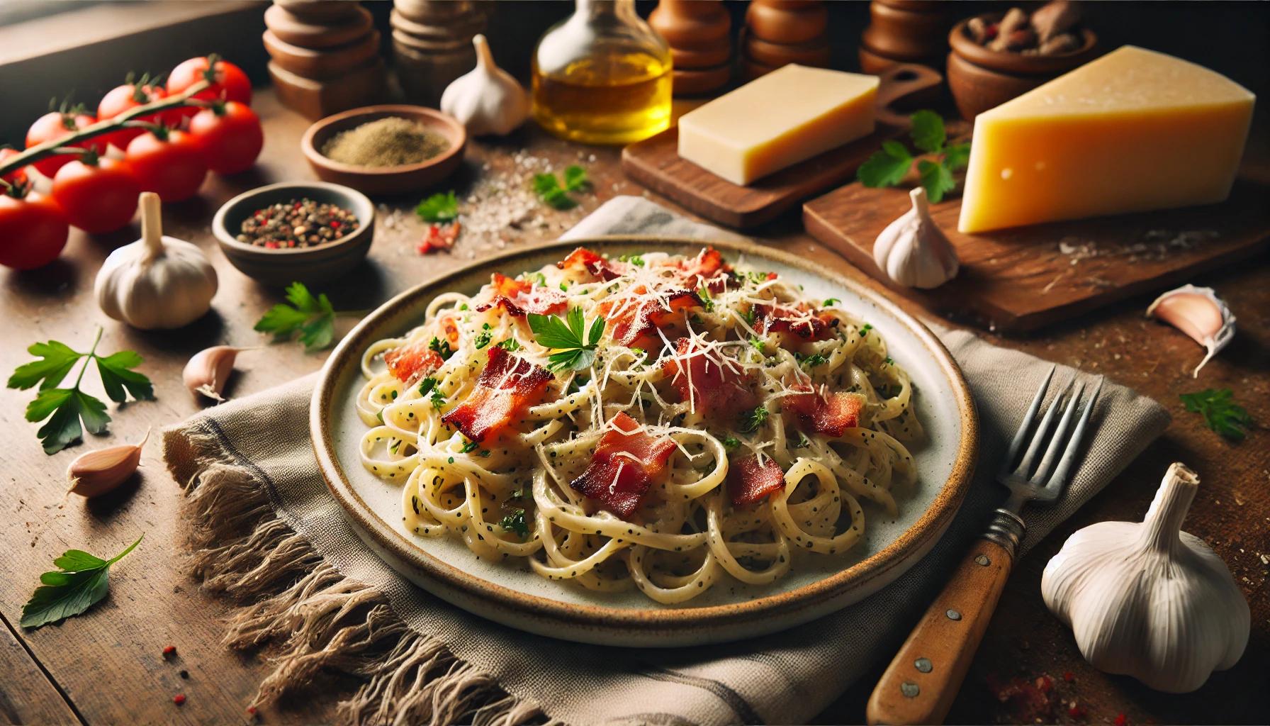 Paste konjac cu sos carbonara - reteta keto delicioasa