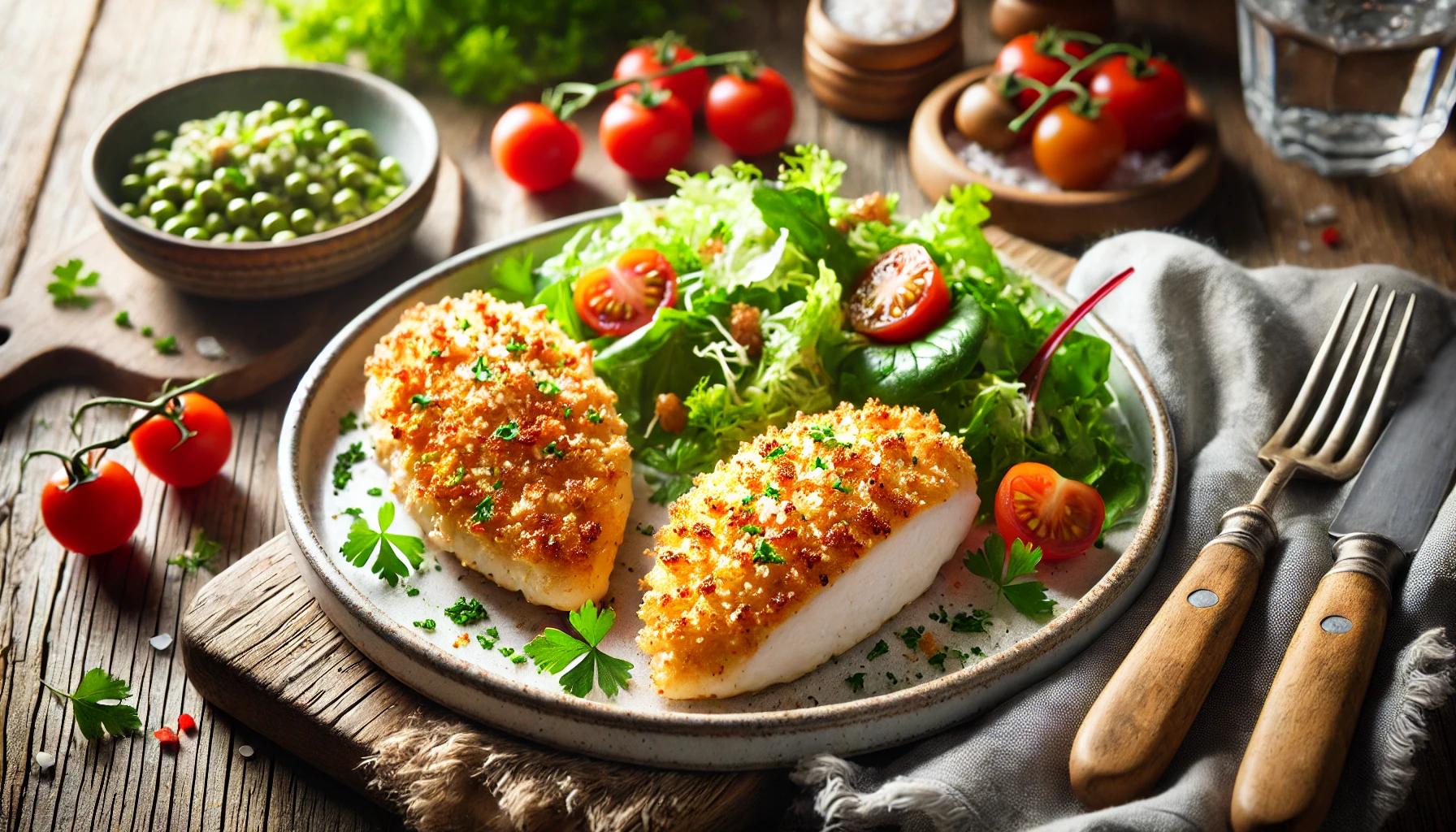 Piept de pui in crusta de parmezan