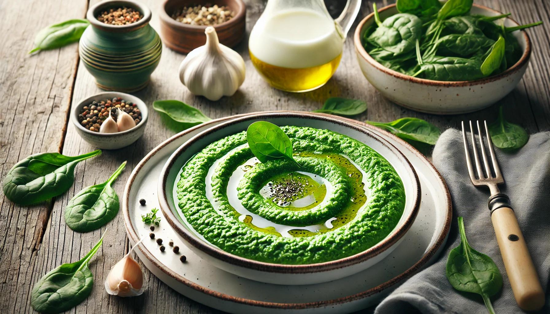 Piure de Spanac Crema cu Lapte si Usturoi