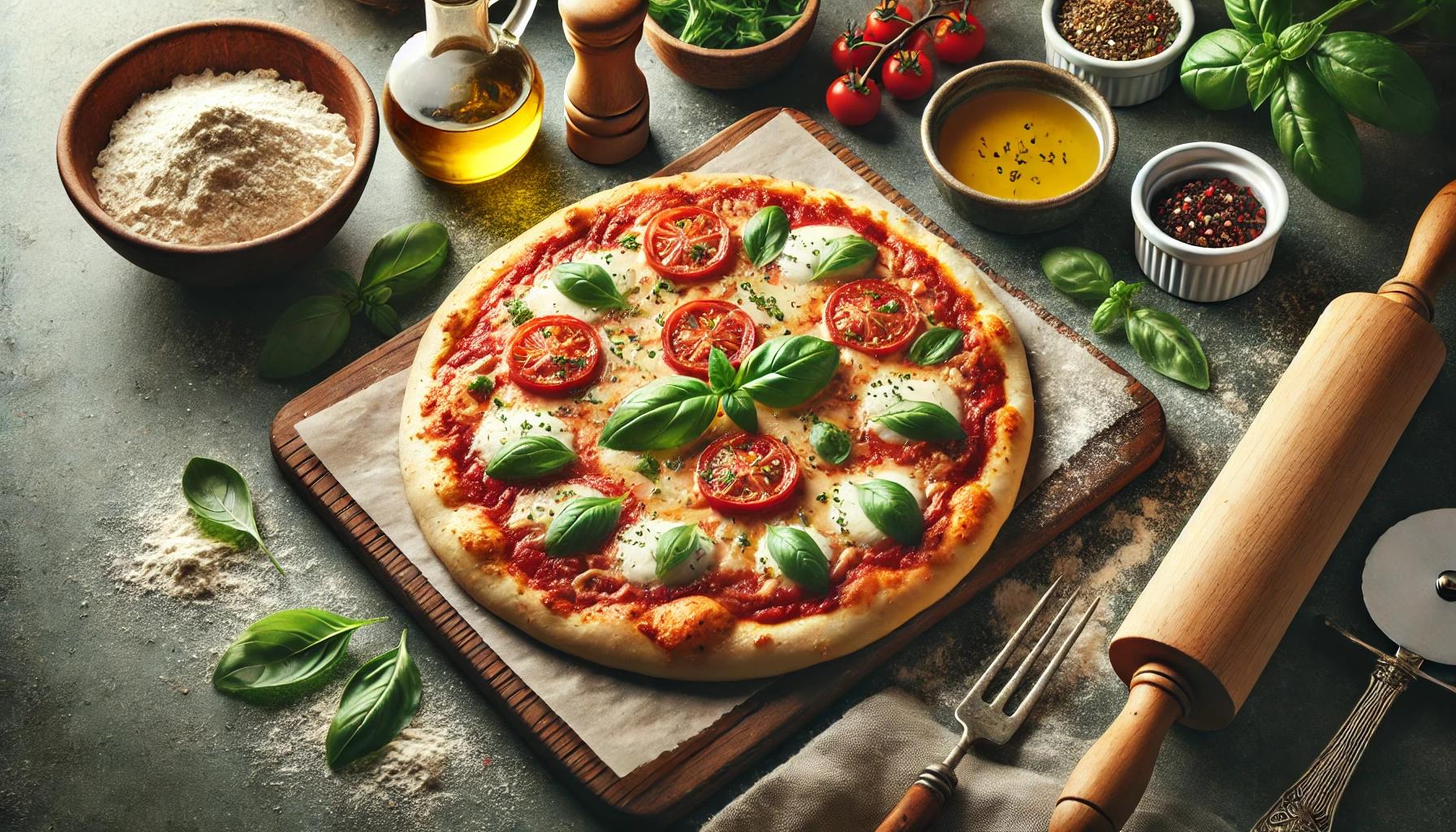 Pizza casei cu ingrediente proaspete