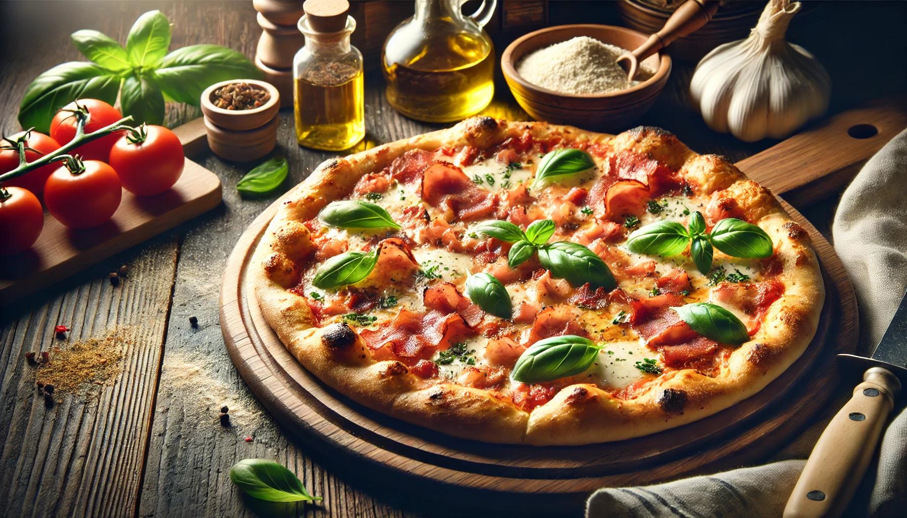 Pizza cu bacon savuroasa