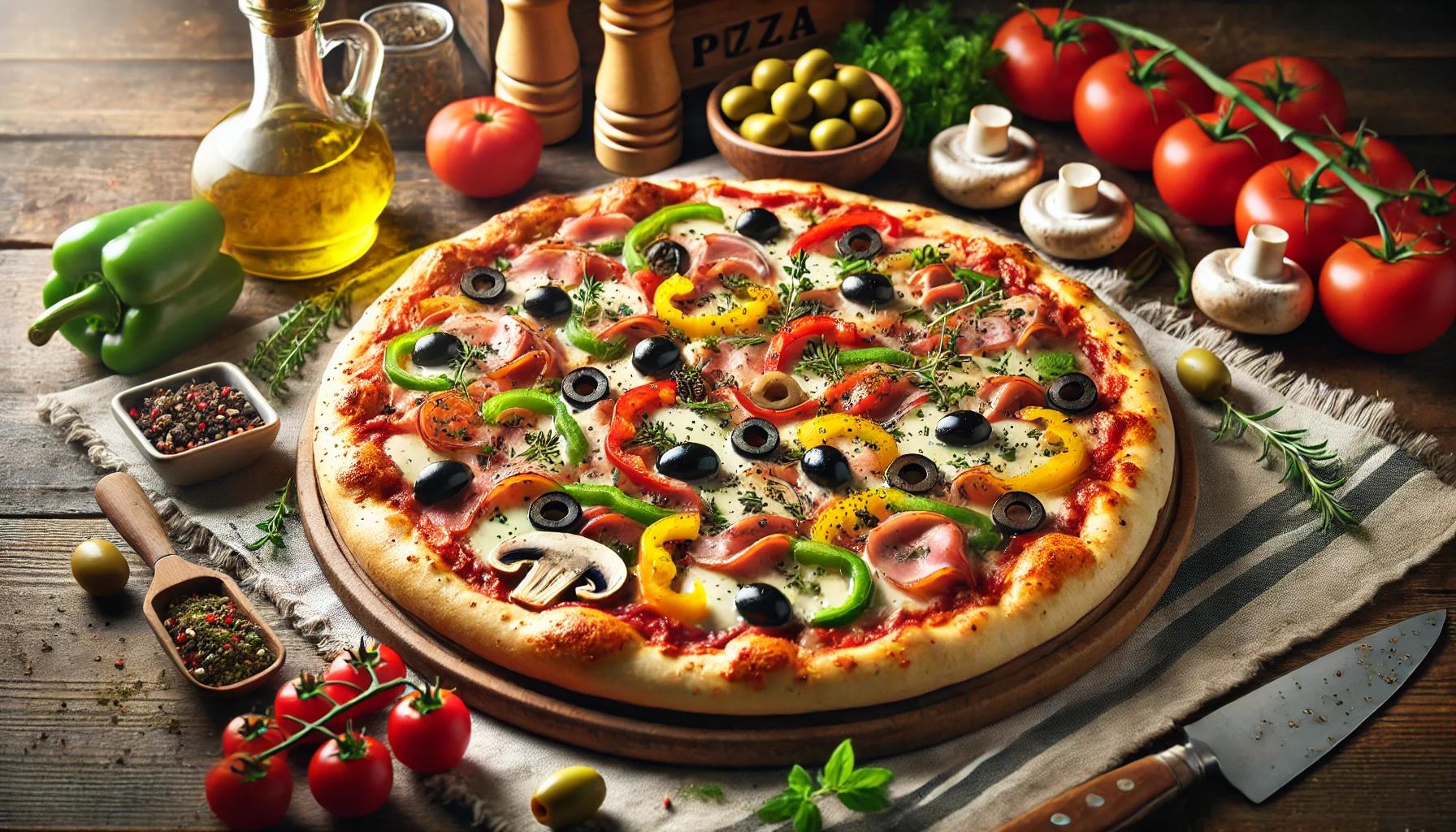 Pizza cu De Toate - Reteta Savuroasa