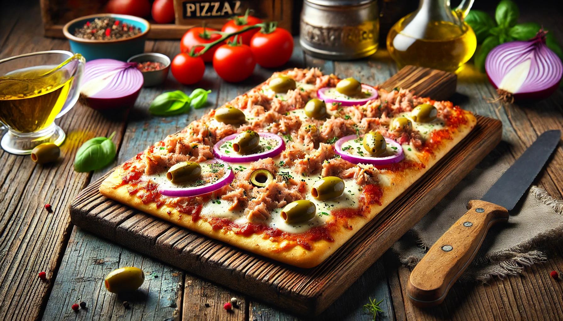 Pizza cu Ton - Reteta Simpla si Gustoasa