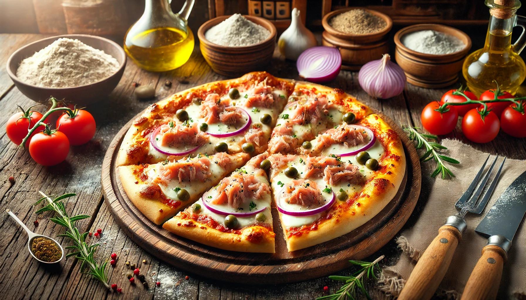 Pizza delicioasa cu ton