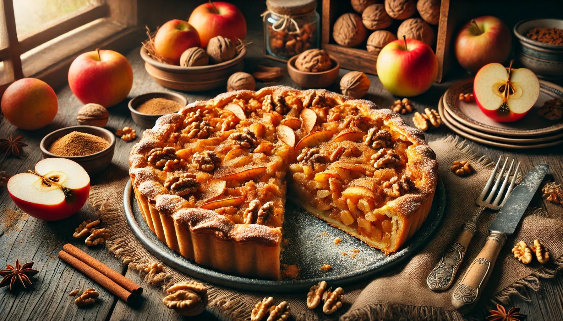 Placinta cu mere si nuca - Reteta de post delicioasa