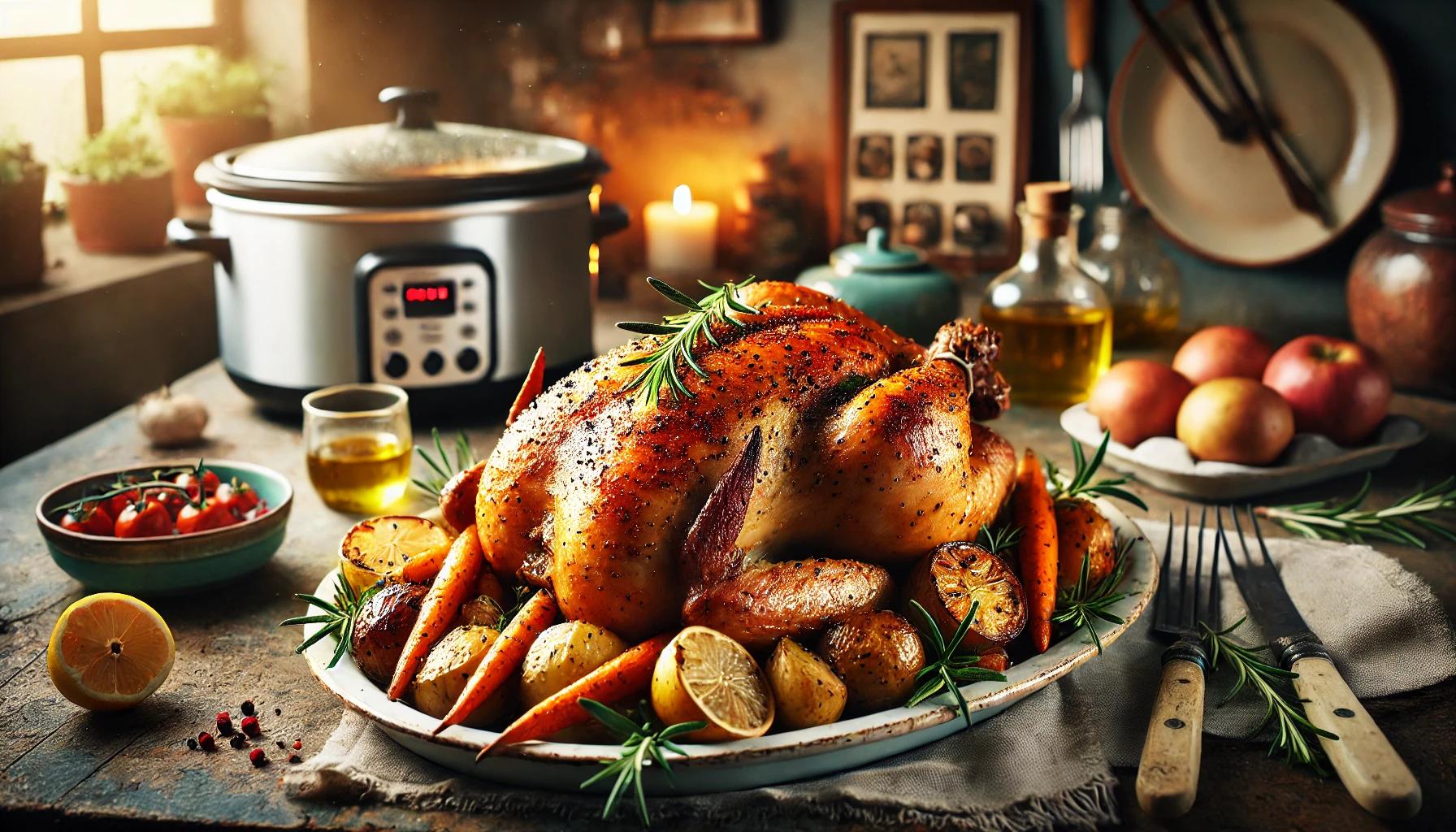 Pui Intreg la Slow Cooker Crock Pot - Reteta Savuroasa