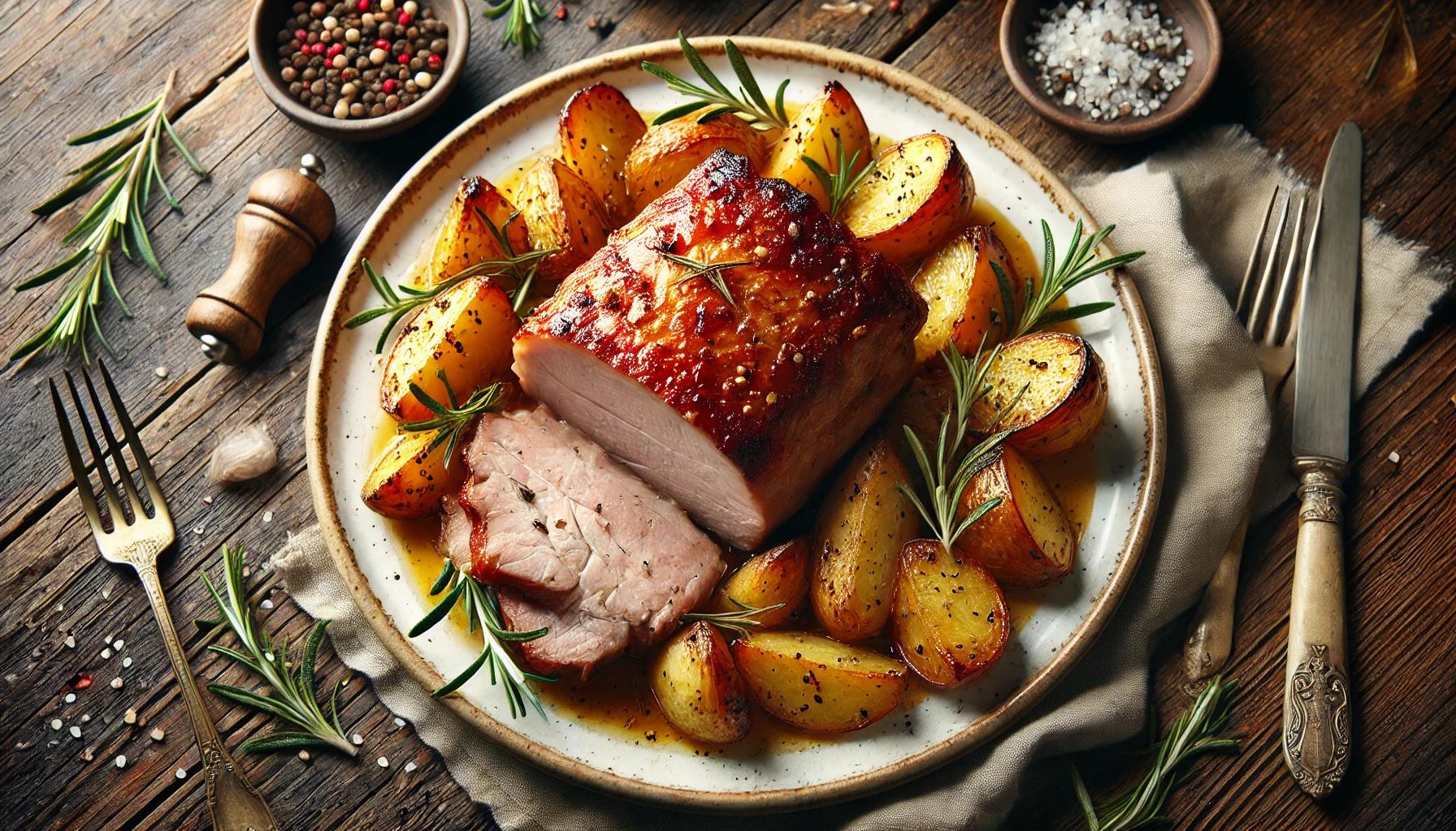 Pulpa de porc cu cartofi la cuptor - Reteta simpla si gustoasa