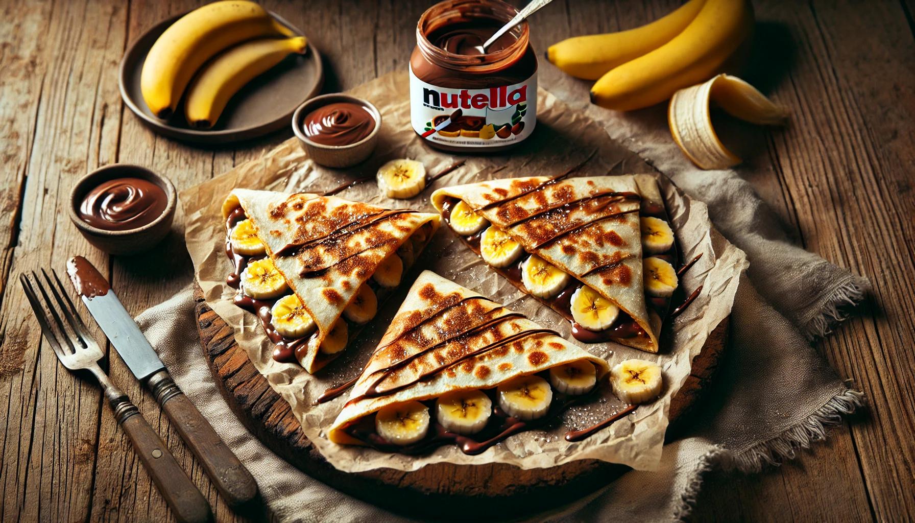 Quesadilla dulce, cu Nutella si banane